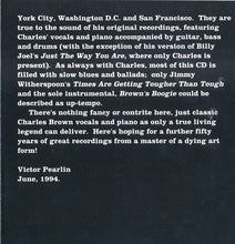 Charger l'image dans la galerie, Charles Brown : "Live" (CD, Album, Comp)