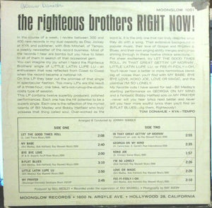 The Righteous Brothers : Right Now! (LP, Album)