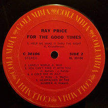 Load image into Gallery viewer, Ray Price : For The Good Times (LP, Album, Ter)