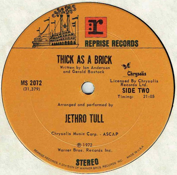 Buy Jethro Tull Thick As A Brick LP Album San Online For A Great Buy Jethro Tull Thick As A Brick LP Album San Online For A Great
