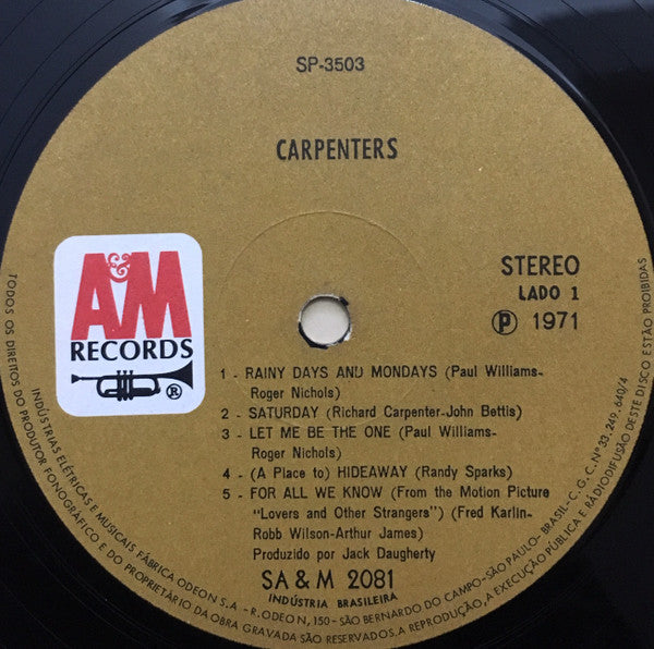 Carpenters – Rainy Days & Mondays / For All We Know (1971, Vinyl