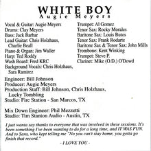 Load image into Gallery viewer, Augie Meyers : White Boy (CD, Album, RP)