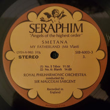 Laden Sie das Bild in den Galerie-Viewer, Smetana*, Dvořák*, Sir Malcolm Sargent, Royal Philharmonic*, Philharmonia Orchestra : Smetana: My Fatherland / Dvořák: Symphonic Variations, Op. 78 (2xLP, Album, Comp + Box)