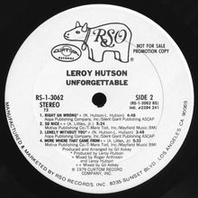 Charger l'image dans la galerie, Leroy Hutson : Unforgettable (LP, Album, Promo, 73)