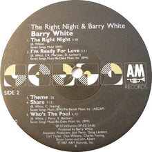 Laden Sie das Bild in den Galerie-Viewer, Barry White : The Right Night & Barry White (LP, Album)