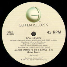 Laden Sie das Bild in den Galerie-Viewer, Don Henley : All She Wants To Do Is Dance (12", Maxi)