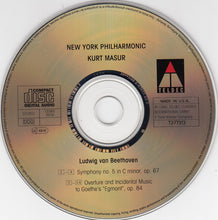Load image into Gallery viewer, Beethoven*, Sylvia McNair, Will Quadflieg, New York Philharmonic Orchestra*, Masur* : Symphony No. 5 / Egmont (CD, Club, RE)