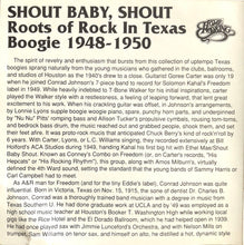 Laden Sie das Bild in den Galerie-Viewer, Various : Shout Baby, Shout (Roots Of Rock In Texas Boogie 1948-1950) (CD, Comp)