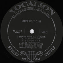 Load image into Gallery viewer, Patsy Cline : Here's Patsy Cline (LP, Comp, Pin)