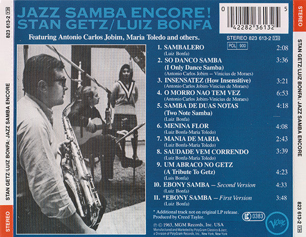 Stan Getz / Luiz Bonfa* - Jazz Samba Encore! - CD