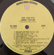 Load image into Gallery viewer, James Taylor (2) : One Man Dog (LP, Album, San)