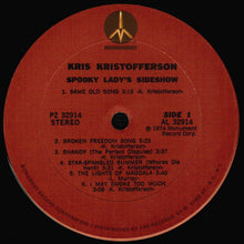 Charger l'image dans la galerie, Kris Kristofferson : Spooky Lady's Sideshow (LP, Album, Pit)