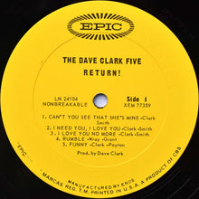 Charger l'image dans la galerie, The Dave Clark Five : The Dave Clark Five Return! (LP, Album, Mono, Ter)