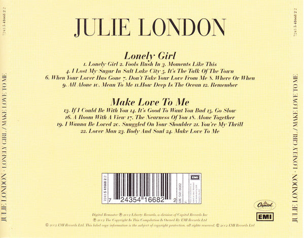 Julie London - Lonely Girl / Make Love To Me - CD