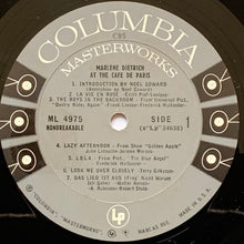 Laden Sie das Bild in den Galerie-Viewer, Marlene Dietrich : Marlene Dietrich At The Cafe De Paris (LP, Album, Mono, RE, Pit)
