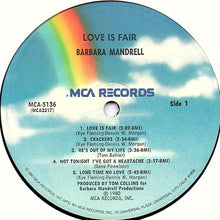 Load image into Gallery viewer, Barbara Mandrell : Love Is Fair (LP, Album, Pin)