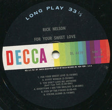 Load image into Gallery viewer, Rick Nelson* : For Your Sweet Love (LP, Album, Mono)