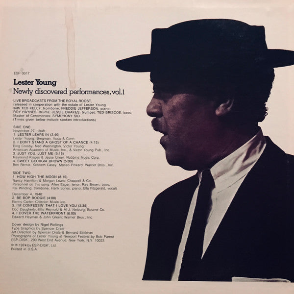 Lester Young - Newly Discovered Performances, Vol.1 - LP