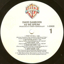 Load image into Gallery viewer, David Sanborn : As We Speak (LP, Album)
