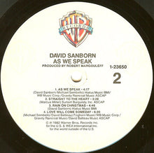 Load image into Gallery viewer, David Sanborn : As We Speak (LP, Album)