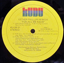 Load image into Gallery viewer, Esther Phillips With Beck* : For All We Know (LP, Album, Sup)