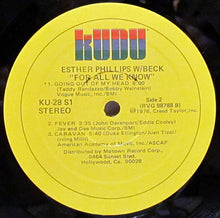 Load image into Gallery viewer, Esther Phillips With Beck* : For All We Know (LP, Album, Sup)