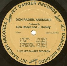 Load image into Gallery viewer, Don Rader : Anemone (LP, Album)