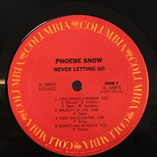 Laden Sie das Bild in den Galerie-Viewer, Phoebe Snow : Never Letting Go (LP, Album, Pit)