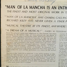Laden Sie das Bild in den Galerie-Viewer, Original Cast*, Richard Kiley, Joan Diener, Irving Jacobson, Robert Rounseville, Ray Middleton : Man Of La Mancha (LP, Album, Ter)