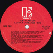 Load image into Gallery viewer, Joey Scarbury : America's Greatest Hero (LP, Album, Spe)