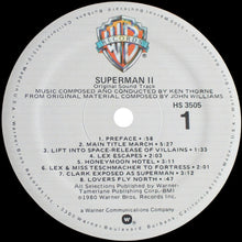 Laden Sie das Bild in den Galerie-Viewer, Ken Thorne : Superman II (Original Sound Track) (LP, Album, Etch)