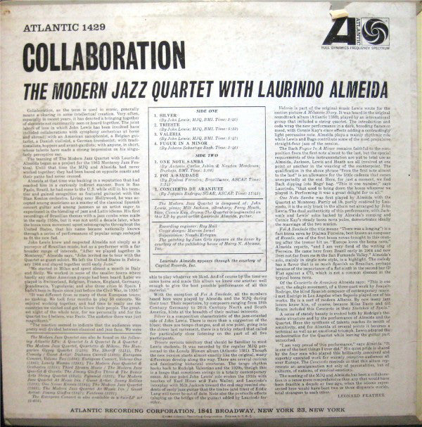 The Modern Jazz Quartet With Laurindo Almeida - Collaboration - LP