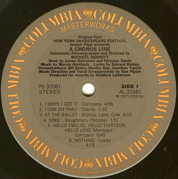 Buy Original Cast* A Chorus Line Original Cast Recording (LP, Album