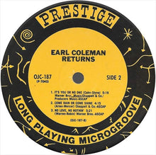 Laden Sie das Bild in den Galerie-Viewer, Earl Coleman : Returns (LP, Album, RE)