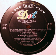 Load image into Gallery viewer, Gale Storm : Sentimental Me (LP, Album, Mono)