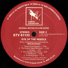 Laden Sie das Bild in den Galerie-Viewer, Miklós Rózsa : Eye Of The Needle (Original Motion Picture Score) (LP)