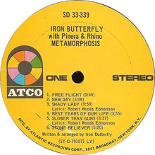 Load image into Gallery viewer, Iron Butterfly With Pinera* & Rhino* : Metamorphosis (LP, Album, LY,)
