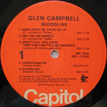Load image into Gallery viewer, Glen Campbell : Bloodline (LP, Album, Win)