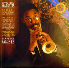 Load image into Gallery viewer, Wynton Marsalis - Tomasi* / Jolivet* - Philharmonia Orchestra, Esa-Pekka Salonen : Tomasi: Concerto For Trumpet And Orchestra / Jolivet: Concerto No. 2 For Trumpet - Concertino For Trumpet, String Orchestra And Piano (LP, Album, Car)