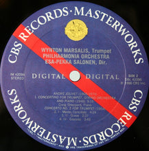 Load image into Gallery viewer, Wynton Marsalis - Tomasi* / Jolivet* - Philharmonia Orchestra, Esa-Pekka Salonen : Tomasi: Concerto For Trumpet And Orchestra / Jolivet: Concerto No. 2 For Trumpet - Concertino For Trumpet, String Orchestra And Piano (LP, Album, Car)