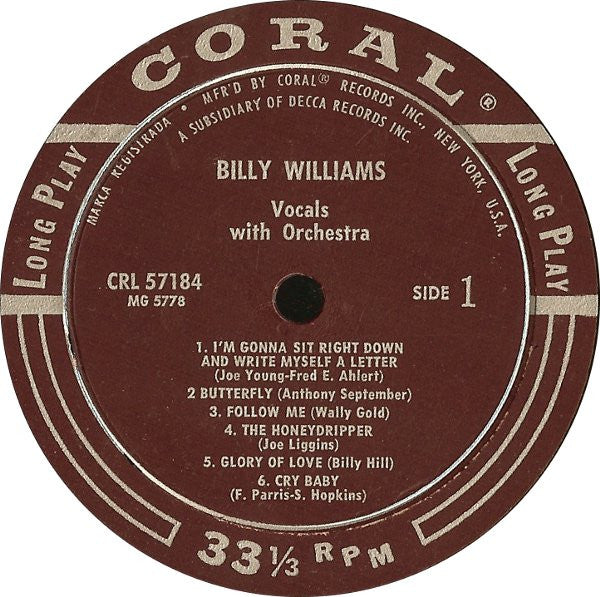 BILLY WILLIAMS - I'M GONNA SIT RIGHT DOWN AND WRITE MYSELF A