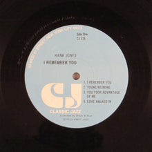 Laden Sie das Bild in den Galerie-Viewer, Hank Jones : I Remember You (LP, Album)
