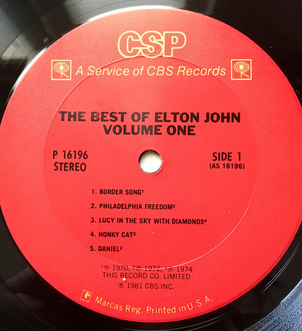 Buy Elton John The Best Of Elton John Volume One (LP, Comp) Online