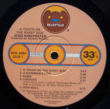 Laden Sie das Bild in den Galerie-Viewer, Jesse Winchester : A Touch On The Rainy Side (LP, Album)