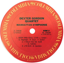 Load image into Gallery viewer, Dexter Gordon Quartet : Manhattan Symphonie (LP, Album)