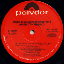 Laden Sie das Bild in den Galerie-Viewer, Giorgio Moroder : American Gigolo (Original Soundtrack Recording) (LP, Album, 26)