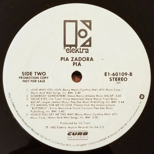 Pia Zadora : Pia (LP, Album, Promo)
