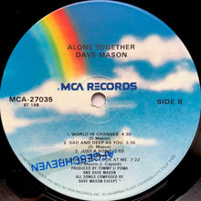 Load image into Gallery viewer, Dave Mason : Alone Together (LP, Album, RE)