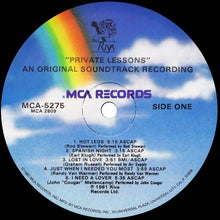 Load image into Gallery viewer, Various : Private Lessons (An Original Soundtrack Album) (LP, Album, Comp)