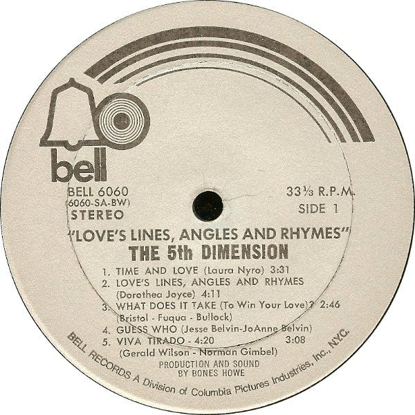 Buy The 5th Dimension* : Love's Lines, Angles And Rhymes (LP, Album, BW